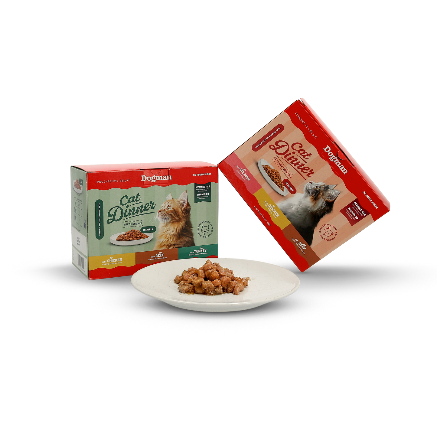Cat Dinner Dinner in Jelly Multipack 12 x 85 g – praktiskt och smakrikt blandpack med portionspåsar i gelé för katter