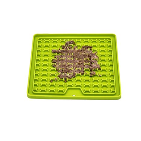 Slow Feed matta och slickmatta 20x20cm – aktiveringsmatta för lugnare ätande och berikning