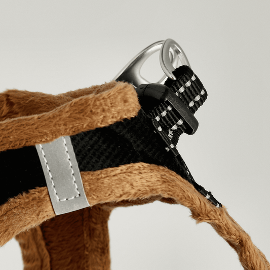 Mjuk step-in plush hundsele i storlek XXXS för små hundar och valpar