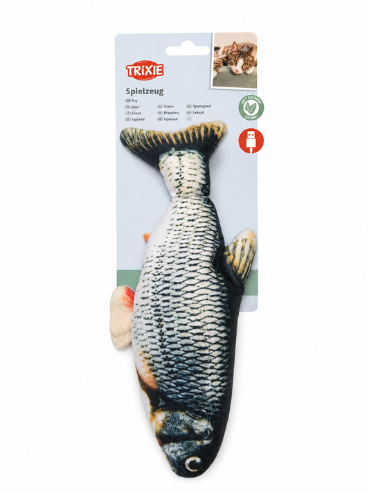 Sprattlande Fiskleksak med Kattmynta (USB-laddningsbar)