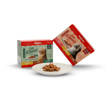 Cat Dinner Dinner in Gravy Multipack 12 x 85 g – smakrikt och praktiskt blandpack med kattmat i sås