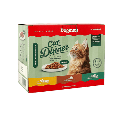 Cat Dinner Dinner in Jelly Multipack 12 x 85 g – praktiskt och smakrikt blandpack med portionspåsar i gelé för katter