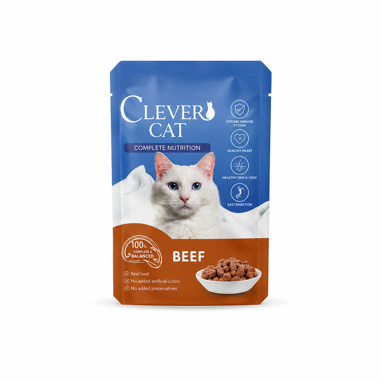 Clever Cat Pouches Mix 12 x 85 g – praktiskt och prisvärt blandpack med portionspåsar för katter