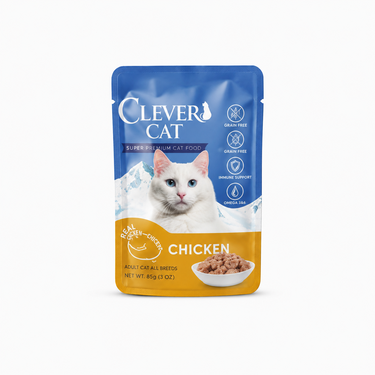 Clever Cat Pouches Mix 12 x 85 g – praktiskt och prisvärt blandpack med portionspåsar för katter