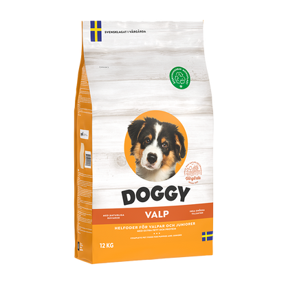 Doggy Valp Torrfoder 4,75kg – svensktillverkat helfoder och torrfoder för valpar