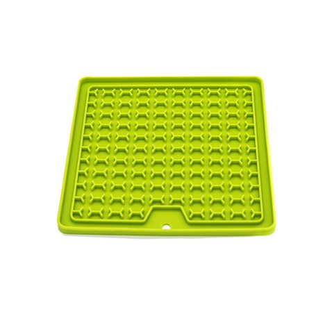 Slow Feed matta och slickmatta 20x20cm – aktiveringsmatta för lugnare ätande och berikning