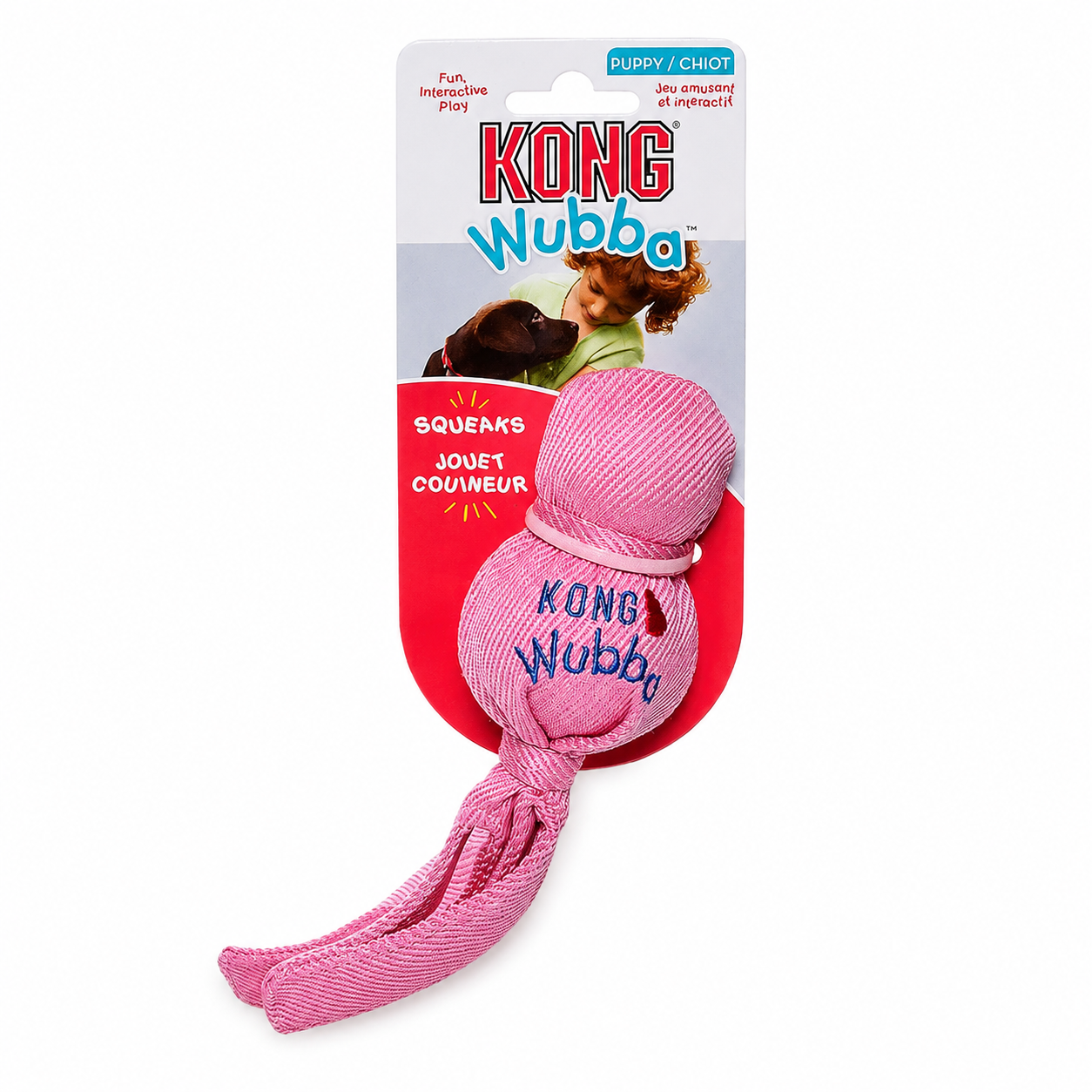 Närbild på Wubba valpleksak perfekt för lek och apportering